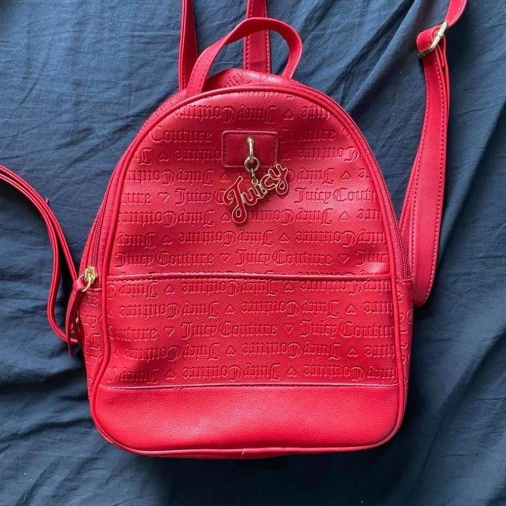 Juicy Couture Embossed Red Backpack
